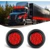 Nilight TL-03 10 PCS 3/4” Round Clearance LED Front Rear Side Indicator Bullet Marker Light for Truck RV Car Bus Trailer Van Caravan Boat (12V, Amber)(Red 2Pcs 9LED)