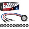Nilight TL-03 10 PCS 3/4” Round Clearance LED Front Rear Side Indicator Bullet Marker Light for Truck RV Car Bus Trailer Van Caravan Boat (12V, Amber)(Red Blue 10Pcs)