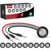 Nilight TL-03 10 PCS 3/4” Round Clearance LED Front Rear Side Indicator Bullet Marker Light for Truck RV Car Bus Trailer Van Caravan Boat (12V, Amber)(Red Green 10Pcs)