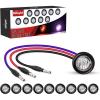 Nilight TL-03 10 PCS 3/4” Round Clearance LED Front Rear Side Indicator Bullet Marker Light for Truck RV Car Bus Trailer Van Caravan Boat (12V, Amber)(Red Purple 10Pcs)
