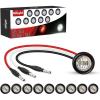 Nilight TL-03 10 PCS 3/4” Round Clearance LED Front Rear Side Indicator Bullet Marker Light for Truck RV Car Bus Trailer Van Caravan Boat (12V, Amber)(Red White 10Pcs)