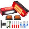 Nilight TL-20 2PCS Submersible Kit Low Profile Rectangular LED Stop Tail Turn Signal Side Marker Light on 12V RV Pickup Trucks Marine Boats Trailers, 2 Years Warranty,Red, White, Black(Halo Rectangular Light+ Side Marker+Wire Kit)