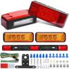 Nilight TL-20 2PCS Submersible Kit Low Profile Rectangular LED Stop Tail Turn Signal Side Marker Light on 12V RV Pickup Trucks Marine Boats Trailers, 2 Years Warranty,Red, White, Black(Rectangular Light+ Side Marker+ID Bar+ Wire Kit)