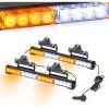 Nilight Traffic Advisor Emergency Strobe Light Bar 2 In 1 17Inch 32LED 23 Flash Patterns Directional Safety Warning Lights with Cigar Lighter on Trucks Police Construction Vehicles(Amber Mix White)