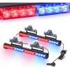 Nilight Traffic Advisor Emergency Strobe Light Bar 2 In 1 17Inch 32LED 23 Flash Patterns Directional Safety Warning Lights with Cigar Lighter on Trucks Police Construction Vehicles(Blue and Red)