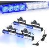 Nilight Traffic Advisor Emergency Strobe Light Bar 2 In 1 17Inch 32LED 23 Flash Patterns Directional Safety Warning Lights with Cigar Lighter on Trucks Police Construction Vehicles(Blue Mix White)