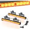 Nilight Traffic Advisor Emergency Strobe Light Bar 2 In 1 17Inch 32LED 23 Flash Patterns Directional Safety Warning Lights with Cigar Lighter on Trucks Police Construction Vehicles(Amber)