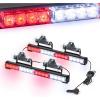 Nilight Traffic Advisor Emergency Strobe Light Bar 2 In 1 17Inch 32LED 23 Flash Patterns Directional Safety Warning Lights with Cigar Lighter on Trucks Police Construction Vehicles(Red Mix White)