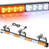 Nilight Traffic Advisor Emergency Strobe Light Bar 35Inch 32LED 21 Flash Patterns Directional Safety Warning Lights with Cigar Lighter on Trucks Police Cars Construction Vehicles(Amber Mix White)