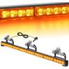 Nilight Traffic Advisor Emergency Strobe Light Bar 35Inch 32LED 21 Flash Patterns Directional Safety Warning Lights with Cigar Lighter on Trucks Police Cars Construction Vehicles(Amber)