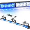 Nilight Traffic Advisor Emergency Strobe Light Bar 35Inch 32LED 21 Flash Patterns Directional Safety Warning Lights with Cigar Lighter on Trucks Police Cars Construction Vehicles(Blue Mix White)