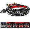 Nilight Truck Tailgate Light Strip 60″ Aluminum FrameTriple Row Light Bar 1200 LED w/ Red Running Brake White Reverse Light Red Sequential Turn Signal(48″ Tailgate Light Strip)