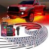 Nilight Truck Tailgate Light Strip 60″ Aluminum FrameTriple Row Light Bar 1200 LED w/ Red Running Brake White Reverse Light Red Sequential Turn Signal(6Pcs RGB Underglow Light)