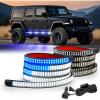 Nilight Truck Tailgate Light Strip 7 Inch Aluminum Frame Double Row 60 LED Red Running Brake Amber Sequential Turn Signals Strobe Lights Bar for Trailer Hitch Cargo Carrier Luggage Rack(Blue White)