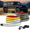 Nilight Truck Tailgate Light Strip 7 Inch Aluminum Frame Double Row 60 LED Red Running Brake Amber Sequential Turn Signals Strobe Lights Bar for Trailer Hitch Cargo Carrier Luggage Rack(Amber White)
