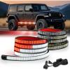 Nilight Truck Tailgate Light Strip 7 Inch Aluminum Frame Double Row 60 LED Red Running Brake Amber Sequential Turn Signals Strobe Lights Bar for Trailer Hitch Cargo Carrier Luggage Rack(Red White)