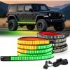 Nilight Truck Tailgate Light Strip 7 Inch Aluminum Frame Double Row 60 LED Red Running Brake Amber Sequential Turn Signals Strobe Lights Bar for Trailer Hitch Cargo Carrier Luggage Rack(Amber Green)