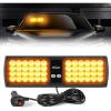 Nilight White 48LED Visor Strobe Lights Interior Windshield Emergency Warning Light Super Bright for Police Enforcement Firefighters Vehicle Trucks(Amber)