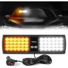 Nilight White 48LED Visor Strobe Lights Interior Windshield Emergency Warning Light Super Bright for Police Enforcement Firefighters Vehicle Trucks(Amber and White)