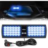 Nilight White 48LED Visor Strobe Lights Interior Windshield Emergency Warning Light Super Bright for Police Enforcement Firefighters Vehicle Trucks(Blue)