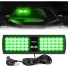 Nilight White 48LED Visor Strobe Lights Interior Windshield Emergency Warning Light Super Bright for Police Enforcement Firefighters Vehicle Trucks(Green)