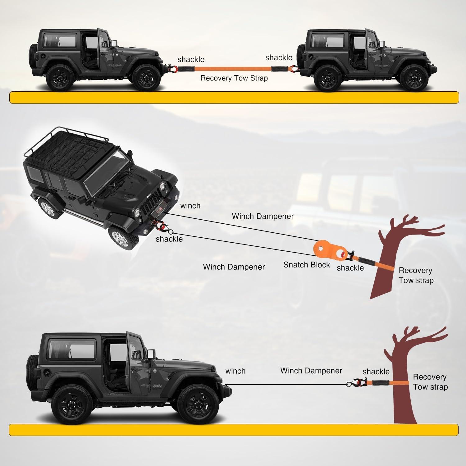 imageNilight 10 Ton Winch Snatch Block Towing Pulley Blocks 22000 LBS Capacity Heavy Duty OffRoad Recovery Accessory for Synthetic Rope or Steel Cable Universal Tackle Block for Truck Tractor ATVampampUTV20ft Tow Strap DRing Shackle Hitch