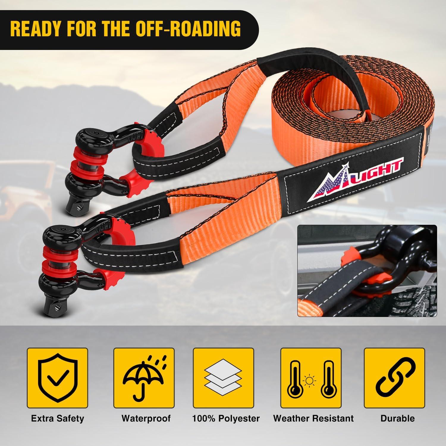 imageNilight 10 Ton Winch Snatch Block Towing Pulley Blocks 22000 LBS Capacity Heavy Duty OffRoad Recovery Accessory for Synthetic Rope or Steel Cable Universal Tackle Block for Truck Tractor ATVampampUTV20ft Tow Strap DRing Shackle Hitch