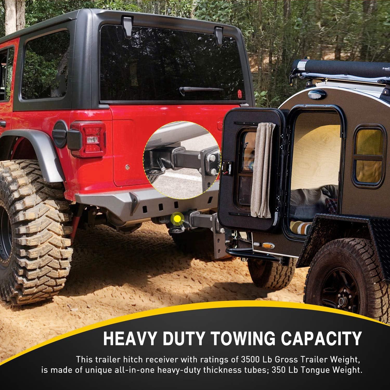 imageNilight 2 Inch Rear Bumper Tow Trailer Hitch Receiver Kit Compatible for 2018 2019 2020 2021 2022 2023 2024 2025 Wrangler JL JLU 4 Door and 2 Door Unlimited Exclude JK ModelsJL 20182025 Tow Hitch Receiver