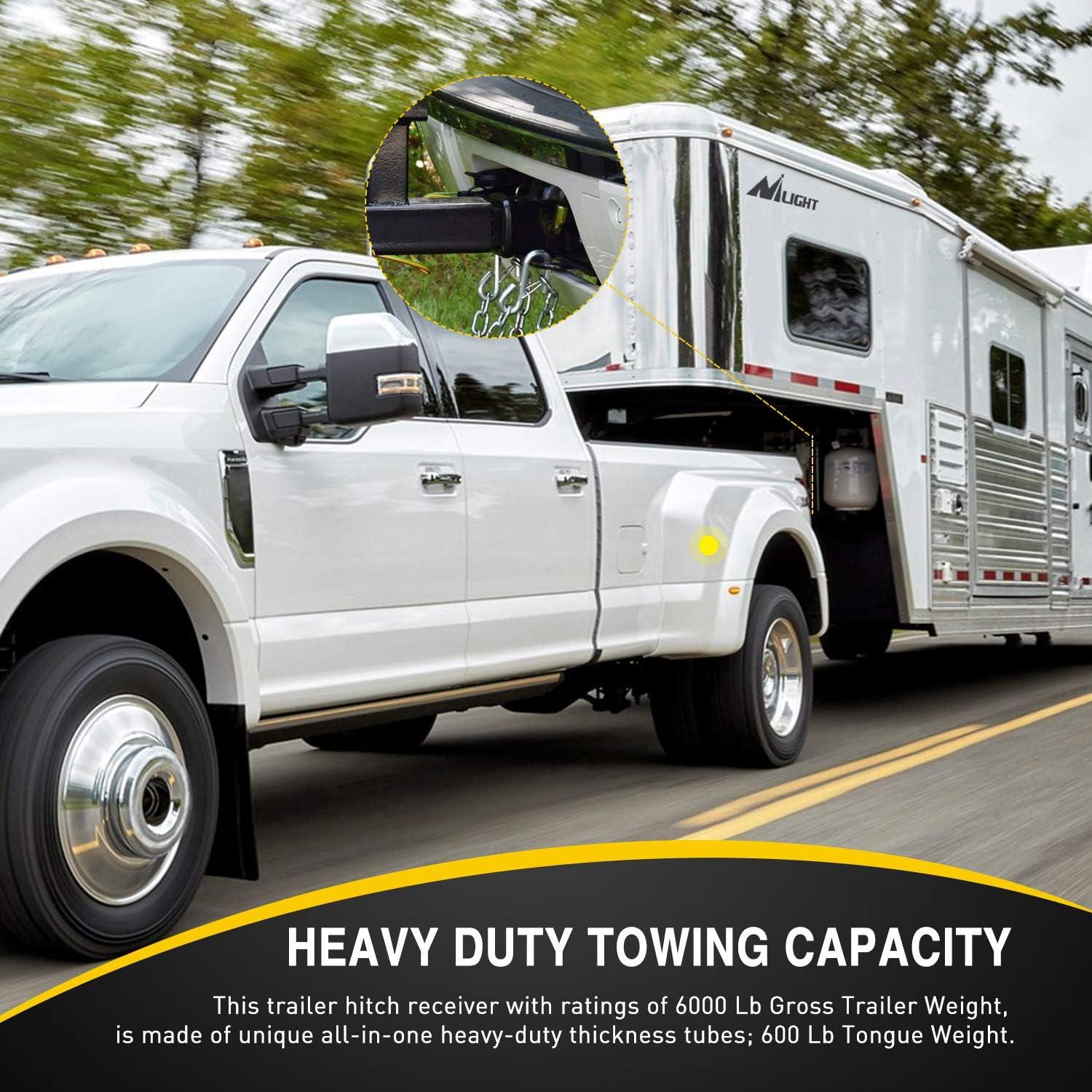 imageNilight 2 Inch Rear Trailer Hitch Receiver Class 3 Tow Towing Hitch ampamp Cover Kit for Gladiator JT 2019 2020 2021 2022 2023 2024 2025 with Hitch CoverFor Dodge Ram 20032018