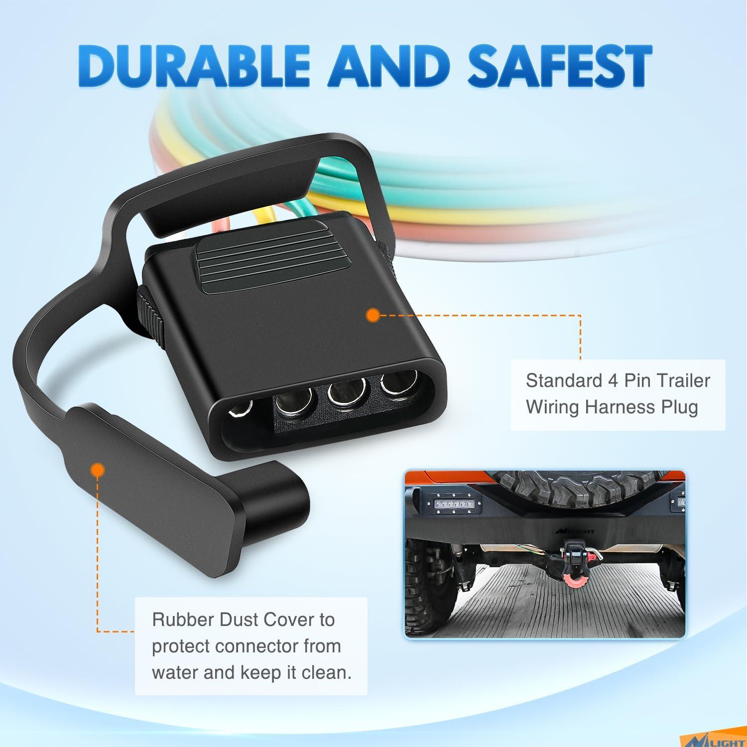 imageNilight 2 Inch Rear Trailer Hitch Receiver Class 3 Tow Towing Hitch ampamp Cover Kit for Gladiator JT 2019 2020 2021 2022 2023 2024 2025 with Hitch CoverFor JL 20182025 Trailer Tow Wiring