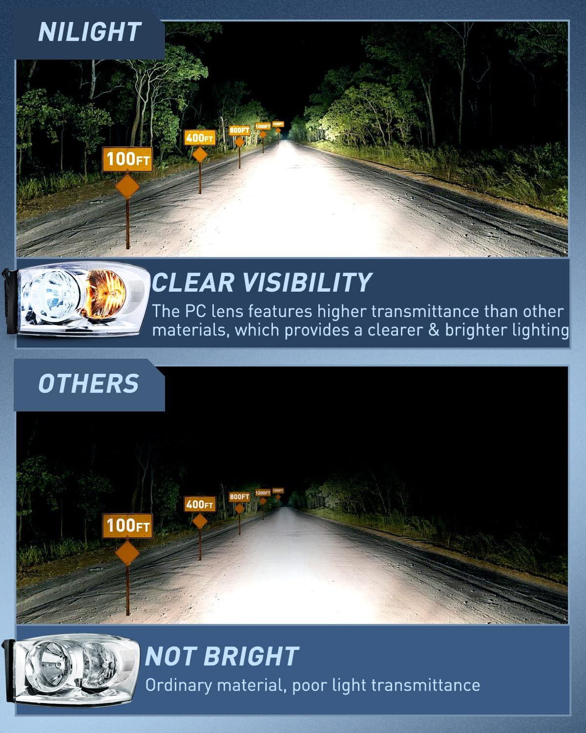 imageNilight 2007 2008 2009 Dodge Ram Headlight Assembly 2 Pack Compatible with 20062008 Dodge Ram 1500 20062009 Dodge Ram 2500 3500 Headlamp Replacement Driver and Passenger SideChrome Housing Clear Reflector