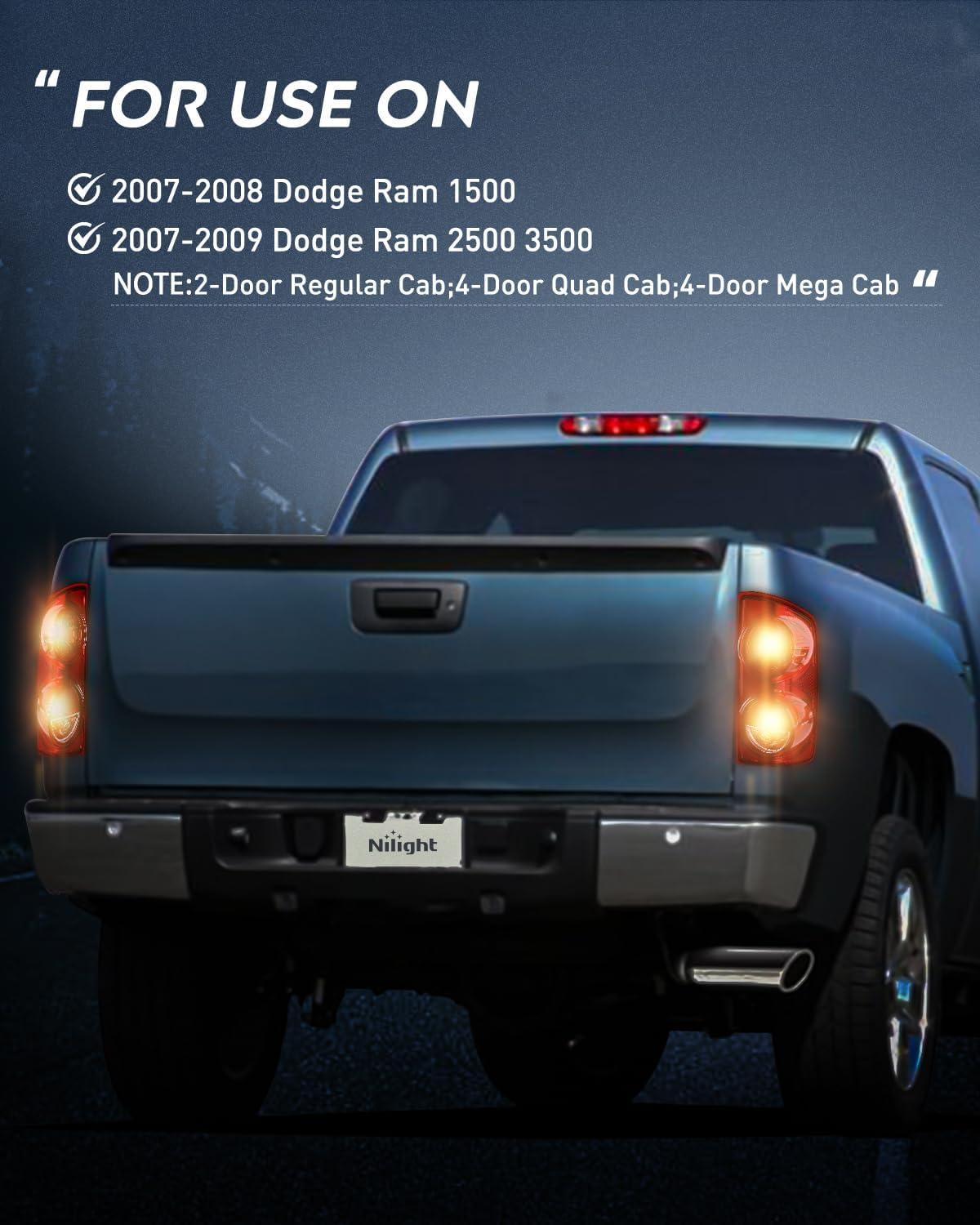 imageNilight 2007 2008 2009 Dodge Ram Headlight Assembly 2 Pack Compatible with 20062008 Dodge Ram 1500 20062009 Dodge Ram 2500 3500 Headlamp Replacement Driver and Passenger SideSmoke RedPassenger Side