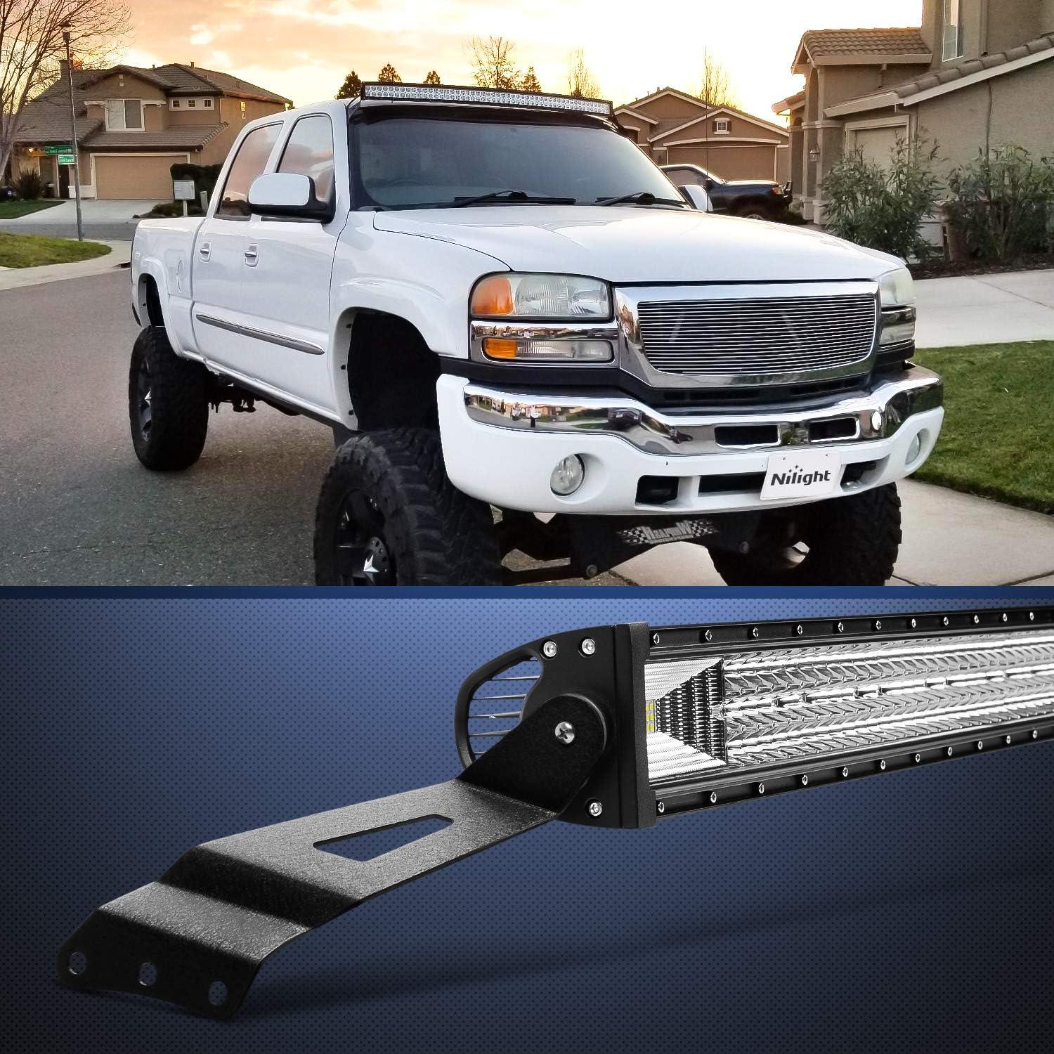 imageNilight 2PCS 52 inch Curved LED Light Bar Bracket at Upper Windshield Roof Cab for 19842001 Jeep Cherokee XJ ampamp 19861992 Comanche MJChevy 19992006 50 Light Bracket