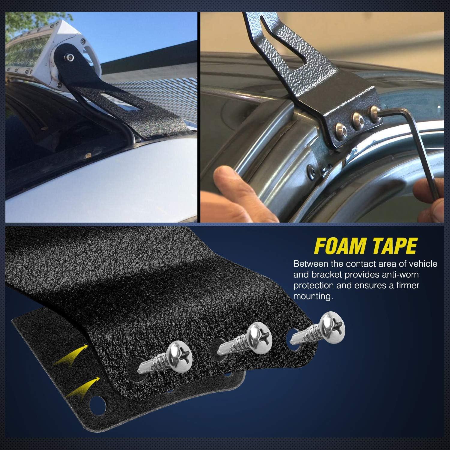 imageNilight 2PCS 52 inch Curved LED Light Bar Bracket at Upper Windshield Roof Cab for 19842001 Jeep Cherokee XJ ampamp 19861992 Comanche MJChevy 19992006 50 Light Bracket