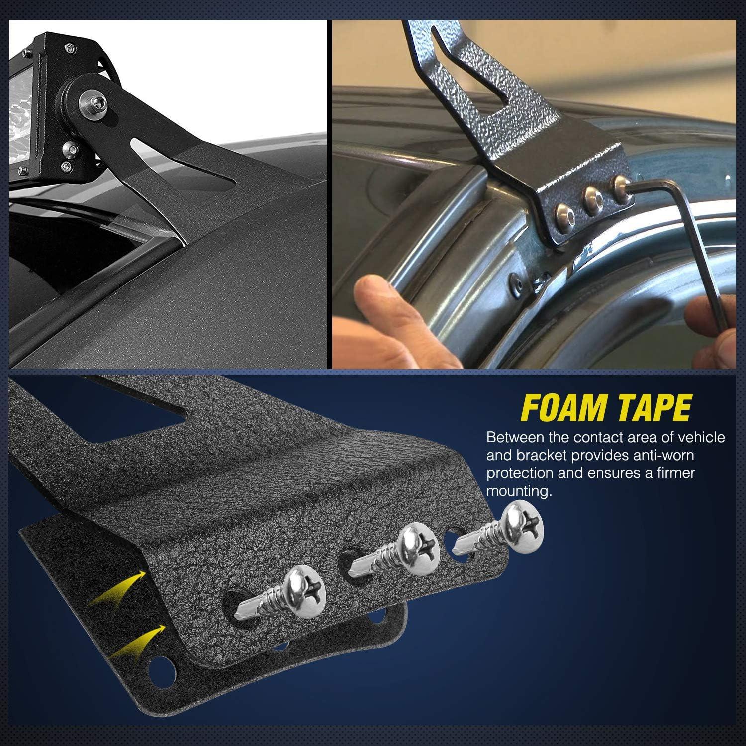 imageNilight 2PCS 52 inch Curved LED Light Bar Bracket at Upper Windshield Roof Cab for 19842001 Jeep Cherokee XJ ampamp 19861992 Comanche MJChevy 19992006 54 Light Bracket