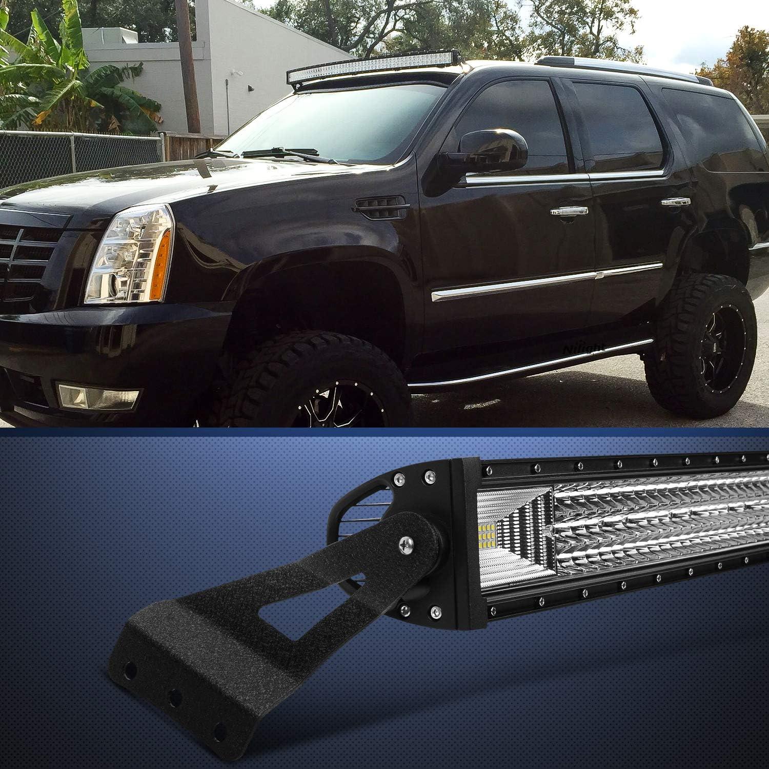 imageNilight 2PCS 52 inch Curved LED Light Bar Bracket at Upper Windshield Roof Cab for 19842001 Jeep Cherokee XJ ampamp 19861992 Comanche MJChevy 19992006 54 Light Bracket