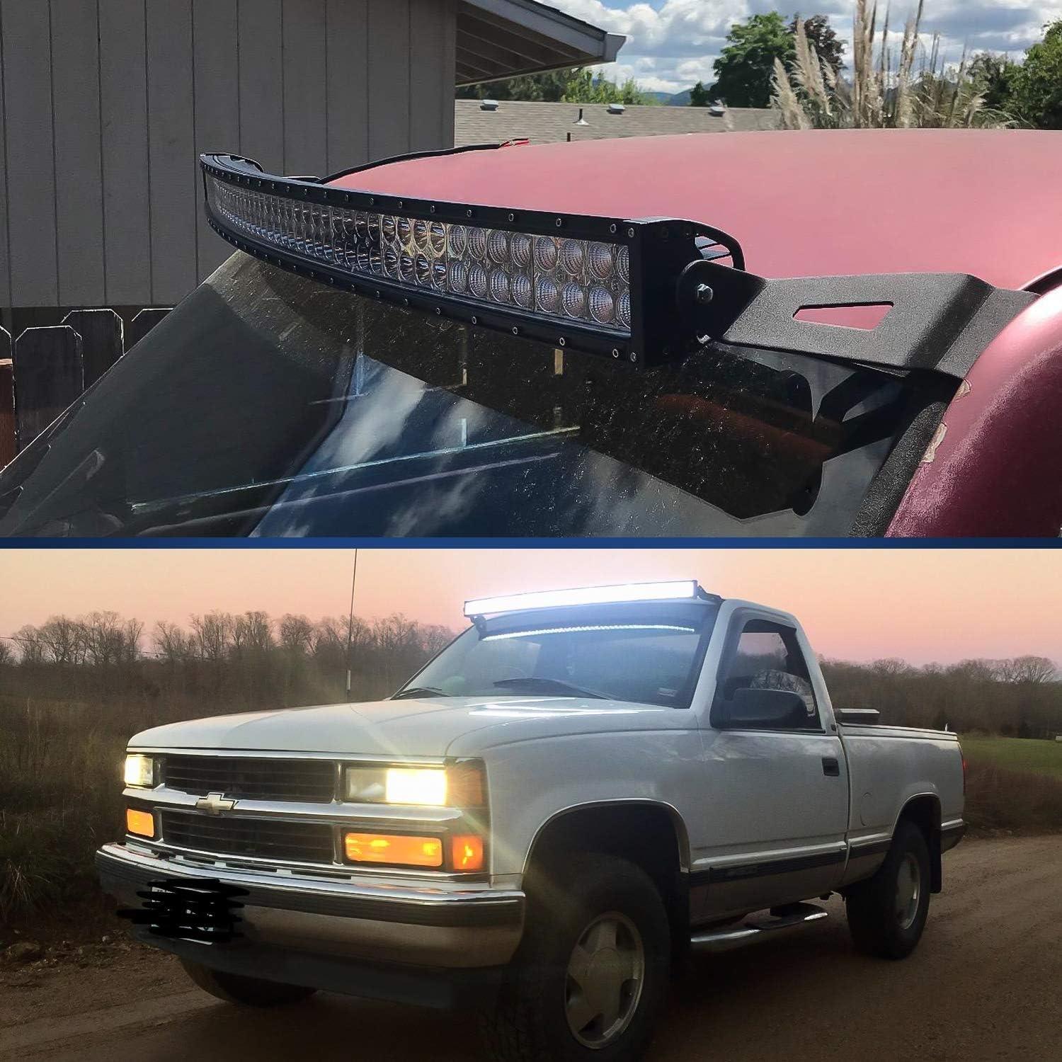 imageNilight 2PCS 52 inch Curved LED Light Bar Bracket at Upper Windshield Roof Cab for 19842001 Jeep Cherokee XJ ampamp 19861992 Comanche MJChevy 19992006 50 Light Bracket