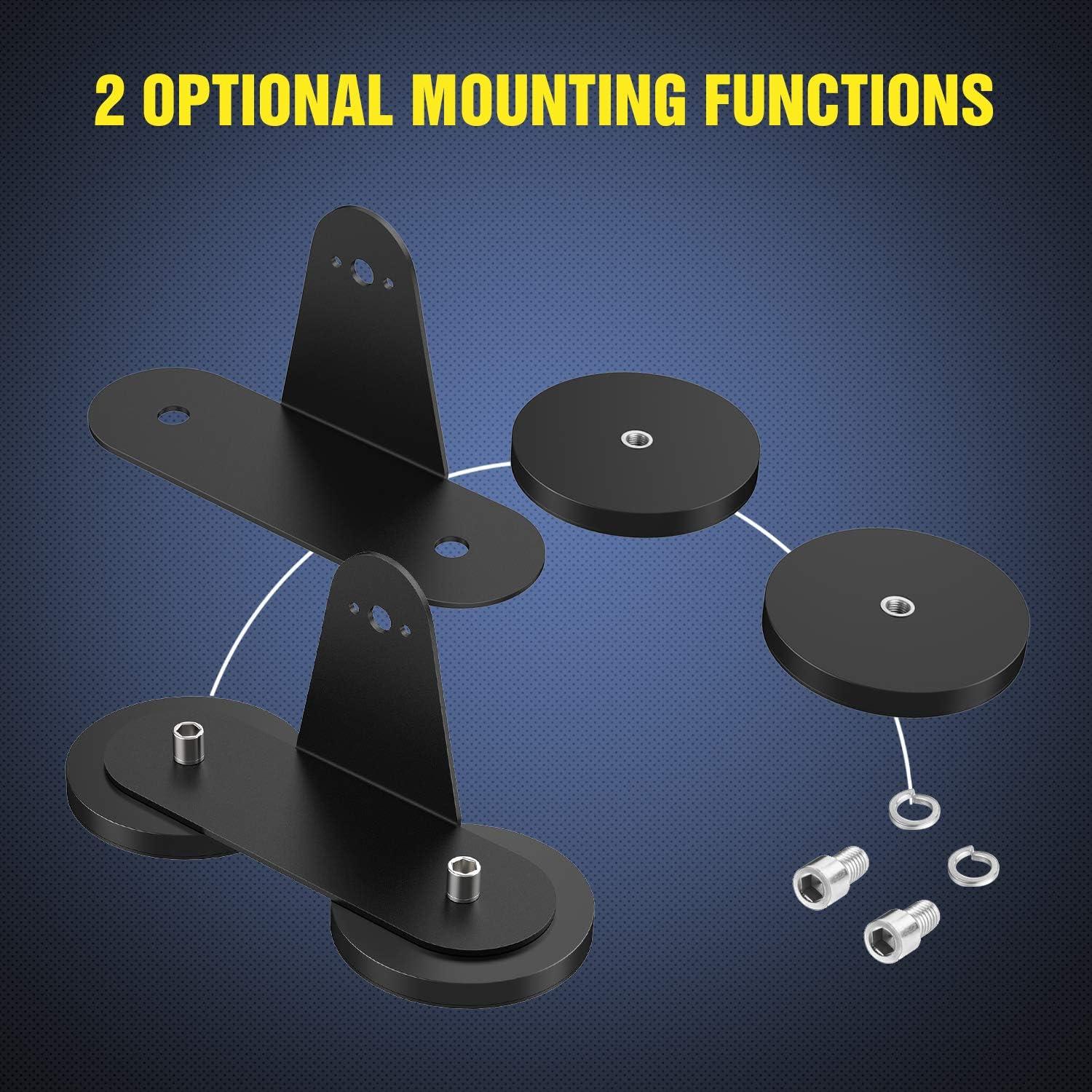 imageNilight 2PCS Magnetic Base LED Light Bar Mounting Brackets Powerful Sucker Holder for BottomMounted Offroad Work Auxiliary Lamps Mounts on Hood APillar2Pcs SideMounted Magnetic Base