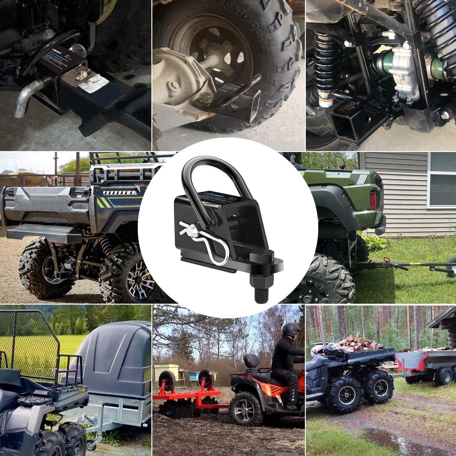 imageNilight 3 in 1 ATV UTV Multi Hitch Mount with 178 inch Ball Hitch Rated 2000 LBS Fits 114 Inch Receiver Winch Strap Loop Rated 5000 LBS2 Hitch Receiver Adapter