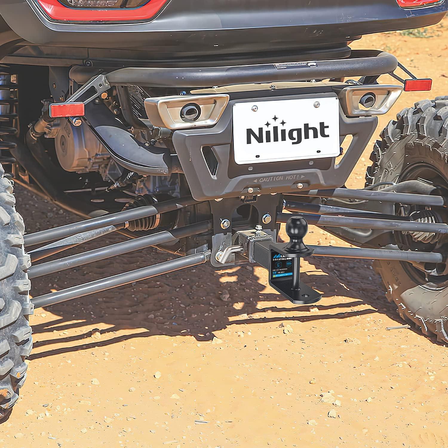 imageNilight 3 in 1 ATV UTV Multi Hitch Mount with 178 inch Ball Hitch Rated 2000 LBS Fits 114 Inch Receiver Winch Strap Loop Rated 5000 LBS2 Hitch Receiver with 2 Ball