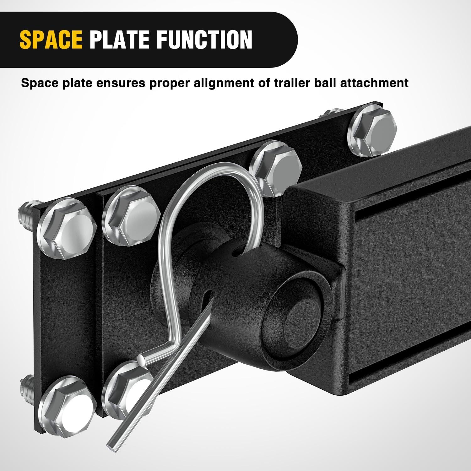 imageNilight 800 lbs Round Bar Weight Distributing Hitches Kit with Sway Control 2in Solid Steel Shank 2516 in Alloy Steel BallAdjustable Sway Control