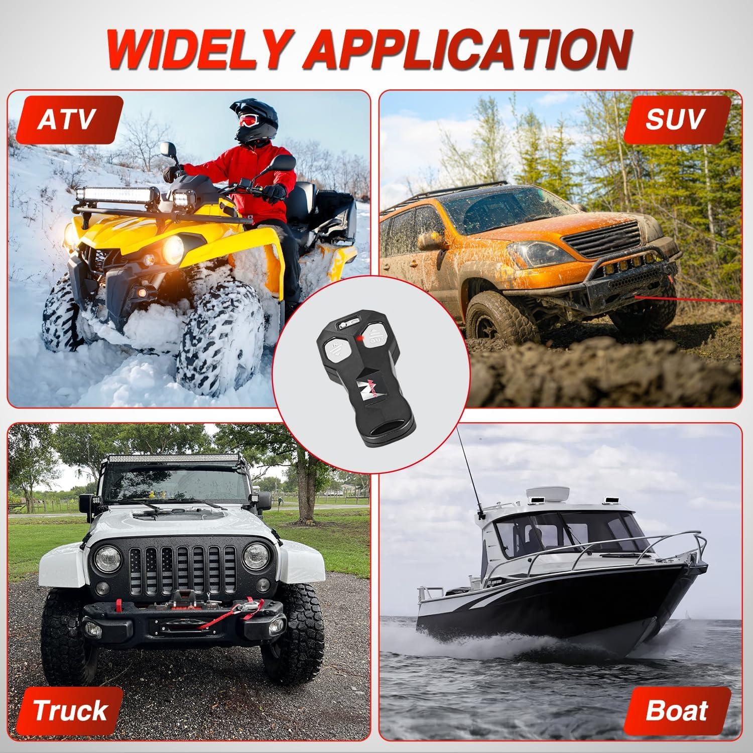 imageNilight ATV UTV Electric Winch 12V 4500 lb Winches for Towing Trailer Truck Jeep Off Road Portable Waterproof IP67 Winch with Synthetic Rope Wireless ampamp Wired Remote Control Hawse Fairlead Mount Plate12V 9500 lbs