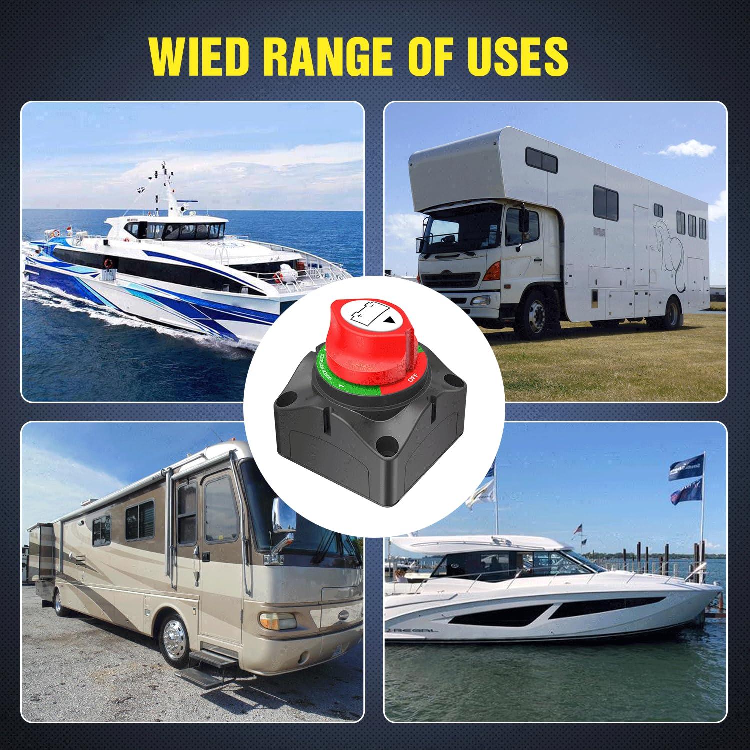 imageNilight Battery Disconnect Switch 50A Master Disconnect Isolator 12V48V On Off Power Cutoff Switch Waterproof Heavy Duty for Marine Boat Car RV ATV UTV Yacht 2 Years Warranty12BothOff Switch 200A