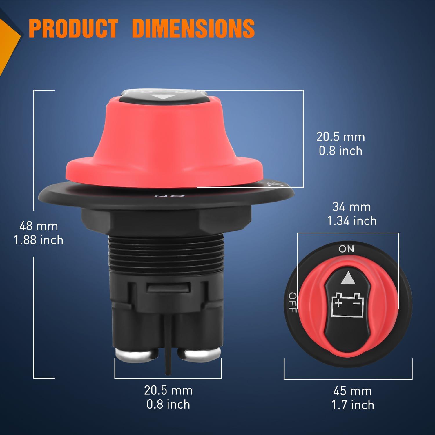 imageNilight Battery Disconnect Switch 50A Master Disconnect Isolator 12V48V On Off Power Cutoff Switch Waterproof Heavy Duty for Marine Boat Car RV ATV UTV Yacht 2 Years WarrantyOnOff Switch 50A