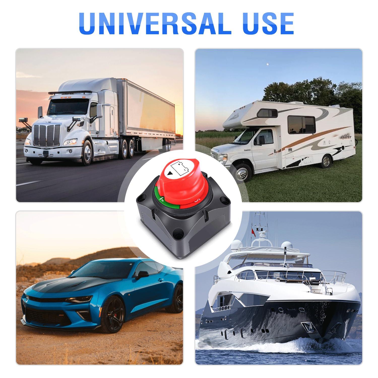 imageNilight Battery Disconnect Switch 50A Master Disconnect Isolator 12V48V On Off Power Cutoff Switch Waterproof Heavy Duty for Marine Boat Car RV ATV UTV Yacht 2 Years Warranty2Pcs OnOff Switch 275A