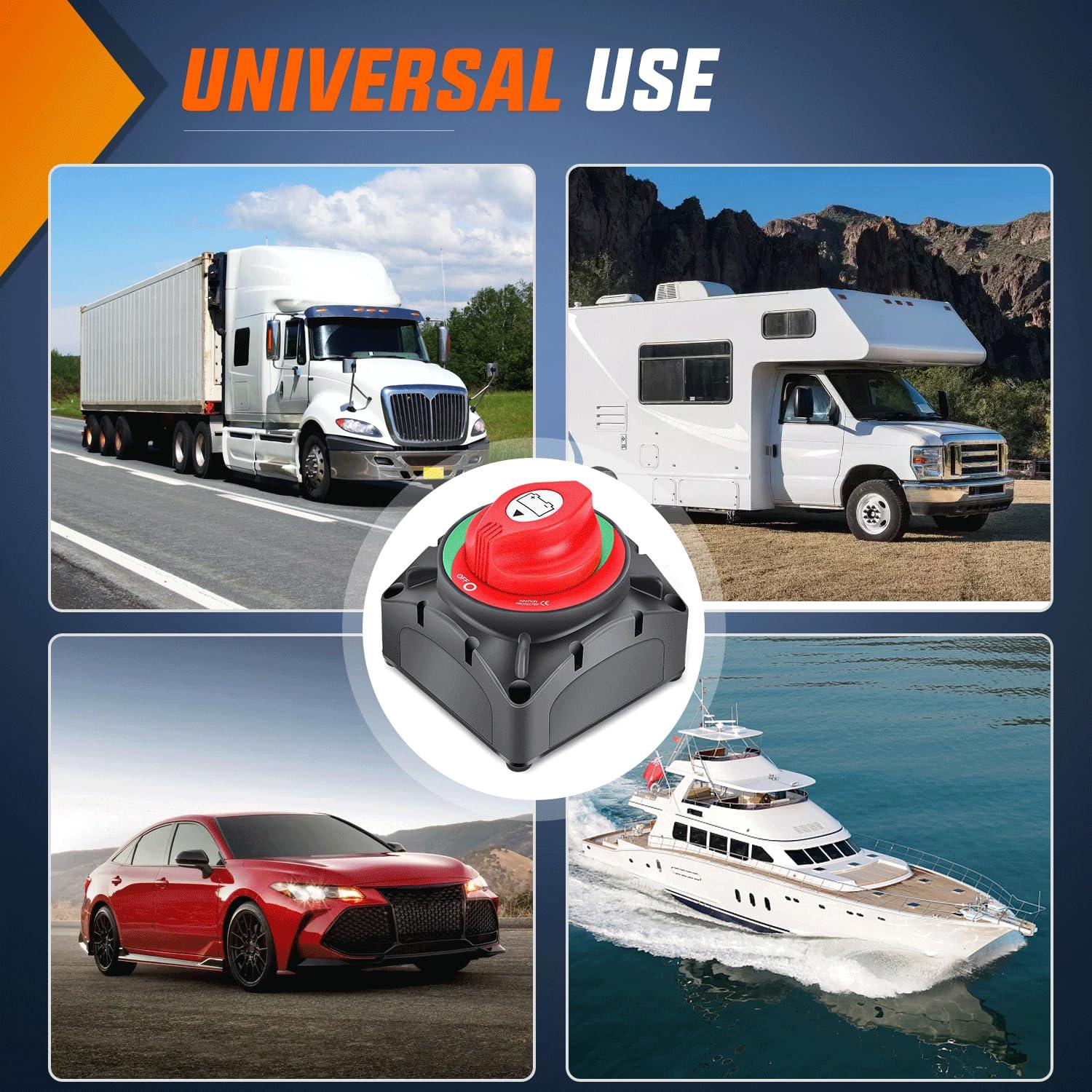 imageNilight Battery Disconnect Switch 50A Master Disconnect Isolator 12V48V On Off Power Cutoff Switch Waterproof Heavy Duty for Marine Boat Car RV ATV UTV Yacht 2 Years WarrantyOnOff Switch 600A