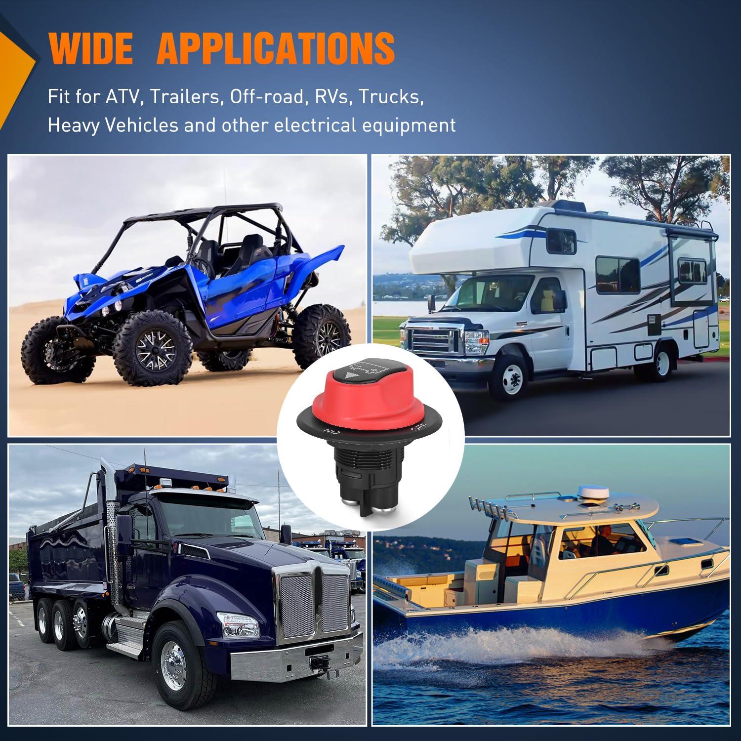 imageNilight Battery Disconnect Switch 50A Master Disconnect Isolator 12V48V On Off Power Cutoff Switch Waterproof Heavy Duty for Marine Boat Car RV ATV UTV Yacht 2 Years WarrantyOnOff Switch 50A