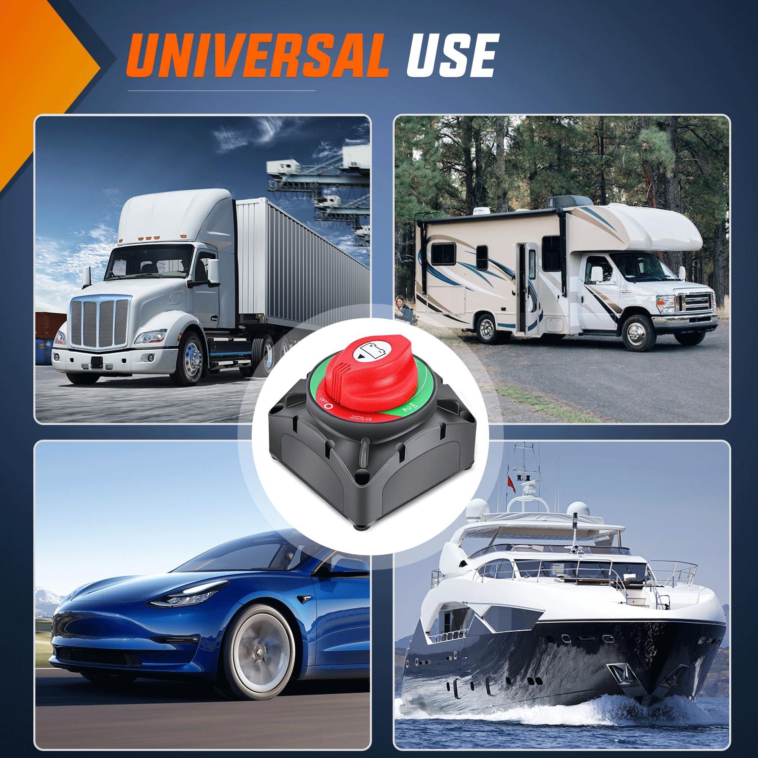 imageNilight Battery Disconnect Switch 50A Master Disconnect Isolator 12V48V On Off Power Cutoff Switch Waterproof Heavy Duty for Marine Boat Car RV ATV UTV Yacht 2 Years Warranty12BothOff Switch 600A