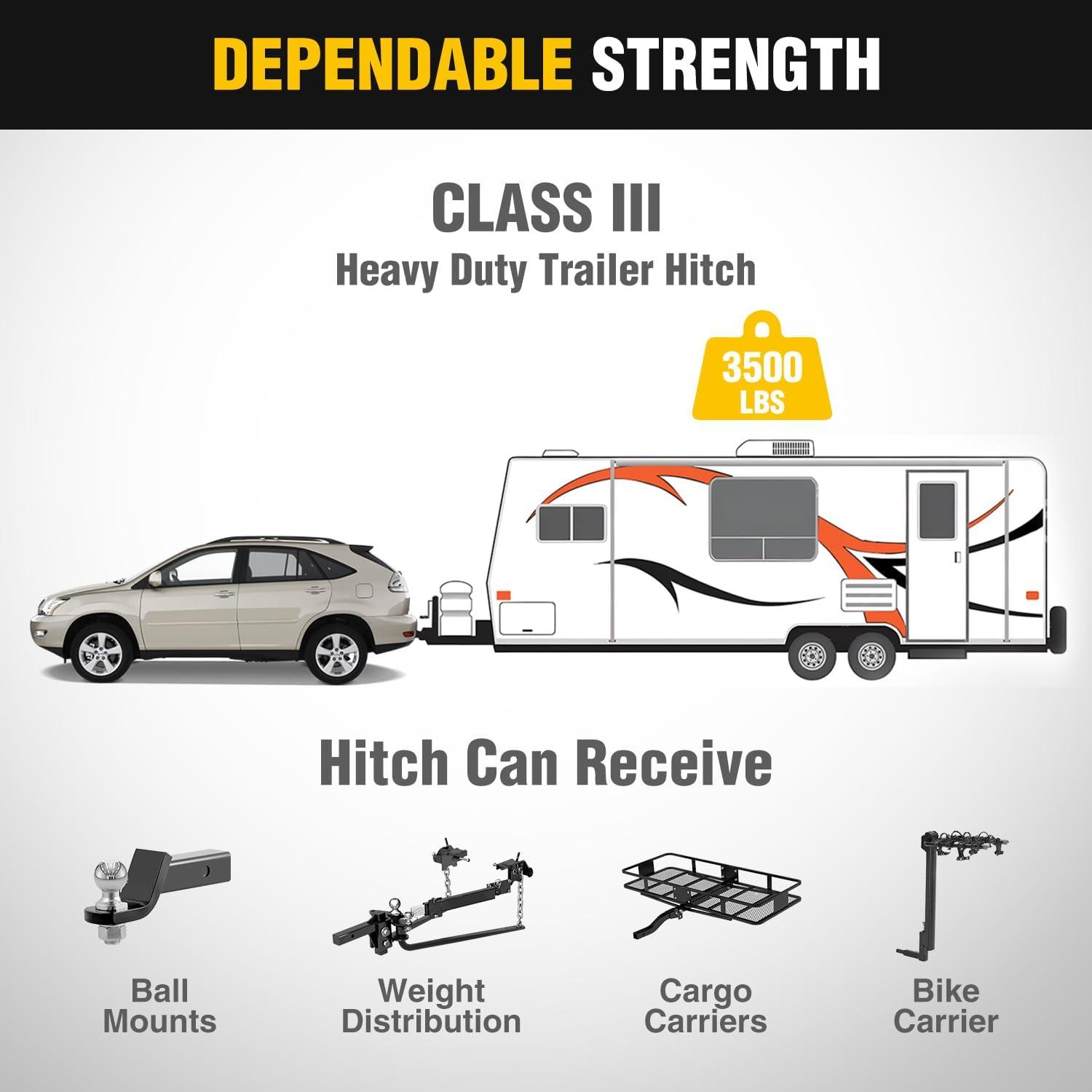 imageNilight Class 3 Trailer Hitch 2 Inch Receiver for 20042007 Toyota Highlander 20042006 Lexus RX330 Lexus RX400h 20062008 Lexus RX350 20072009 MultiFit Hitch Ball Mount Cargo Carrier Bike Rackfor Toyota Highlander 2004 2005