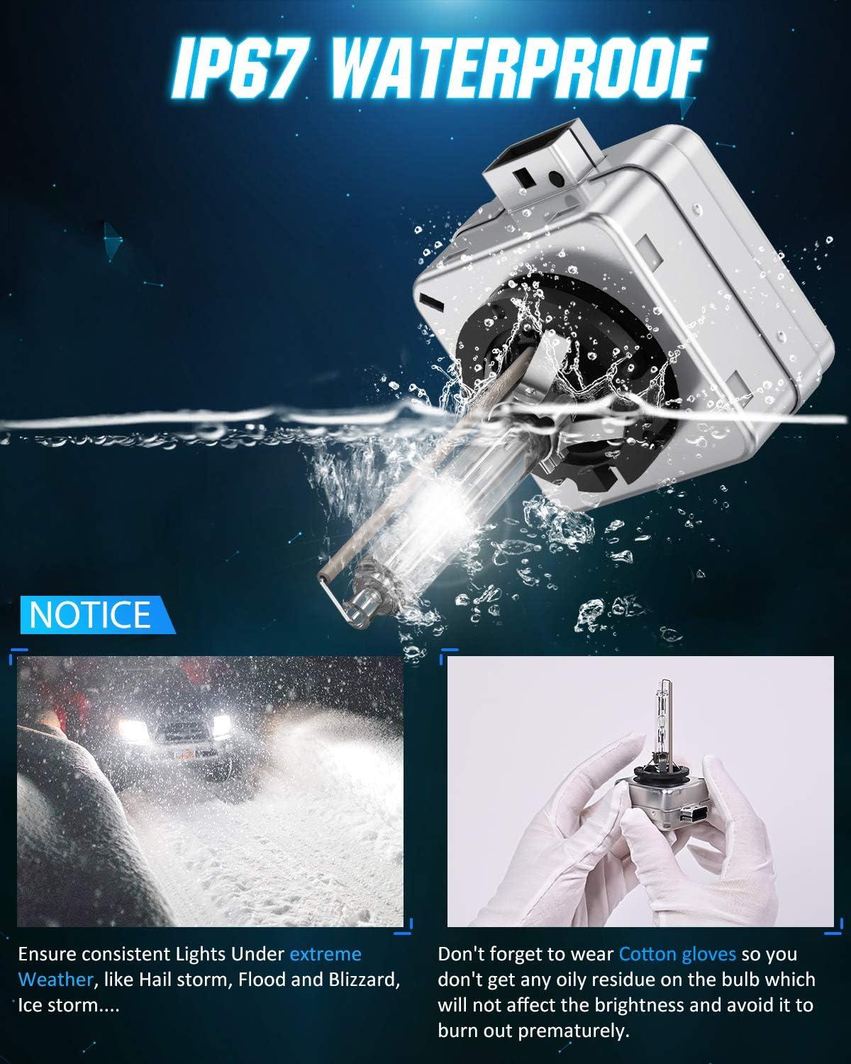 imageNilight D3S HID Bulb 6000K Diamond White D3S HID Headlight Bulbs High Low Beam Xenon Replacement Bulbs for Sedan SUV Pickup 2PackD3S